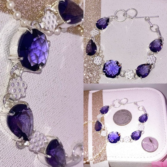 Amethyst Quartz Gemstone Handmade Bracelet - Picture 5 of 5